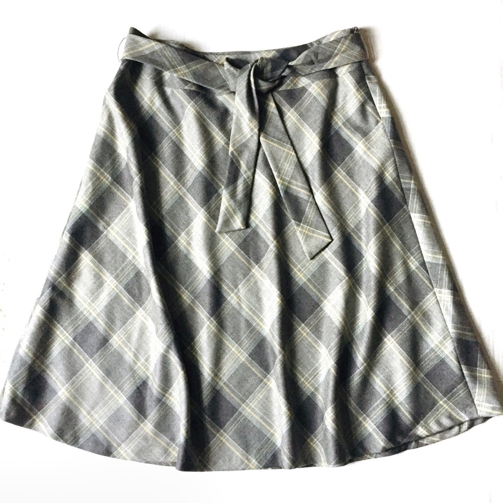 Pendleton Grey Plaid A-Line Skirt